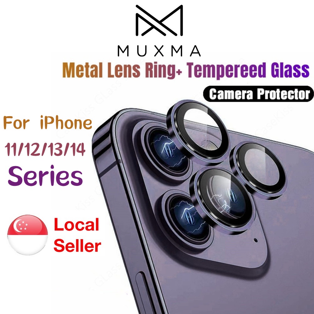 Metal Camera Lens Protector for iPhone 13 14 Pro Max Mini Tempered