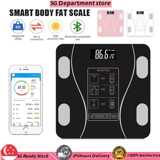[Sg] Bluetooth Body Fat Smart Weight Scale Digital Smart Body Fat Scale Penimbang 79 in1 Bluetooth Weight LCD Screen