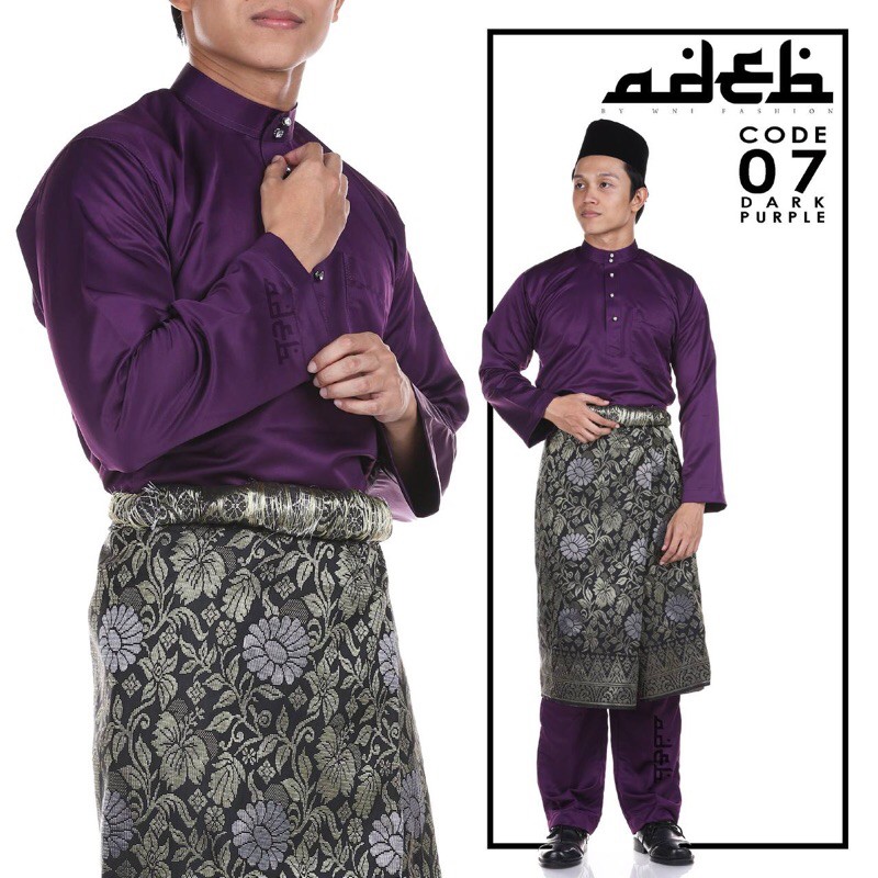 Shop Malaysia Baju Melayu Dark Purple Shopee Singapore