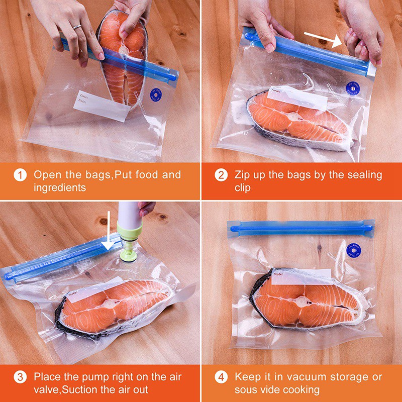 Sous Vide 15 Reusable Vacuum Seal Bags For Food Storage Dbs Shopee Singapore