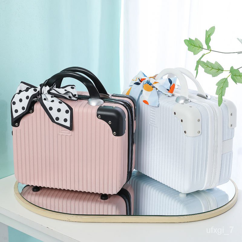 Portable Box Small Suitcase Lightweight16Inch Travel with Password Lock Makeup Case Mini Storage Box Women's Suitcase
