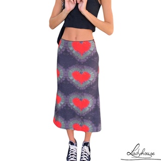 Image of LD-Women Fashion Heart Print Skirt Ladies Female Stylish Skirt for Shopping Daily Wear