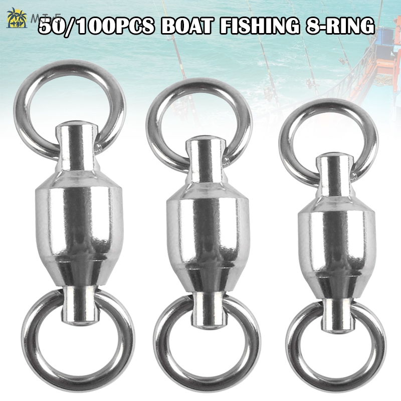 MJy5♡♡♡♡ High Strength Ball Bearing Swivels Connector Stainless Steel Solid Welded Rings Barrel ...