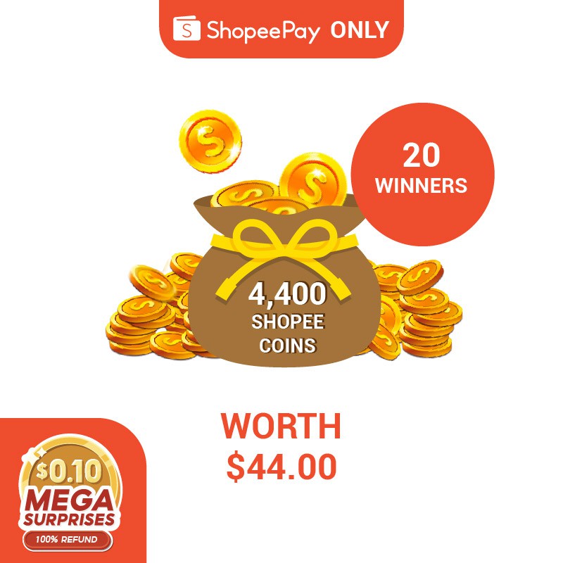 0 10 Mega Surprises Winners Only 4 400 Shopee Coins Shopee Singapore