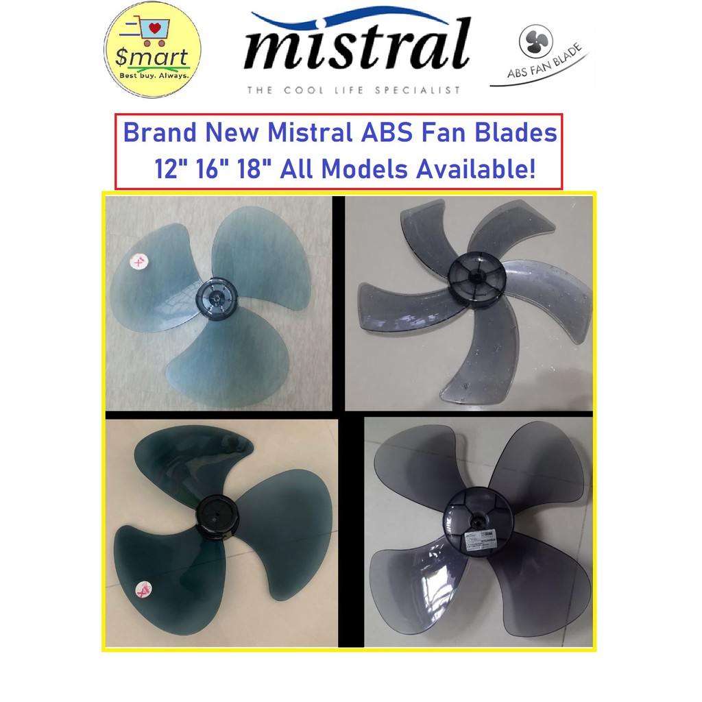 Brand new Mistral original replacement ABS plastic fan blades 12" 16