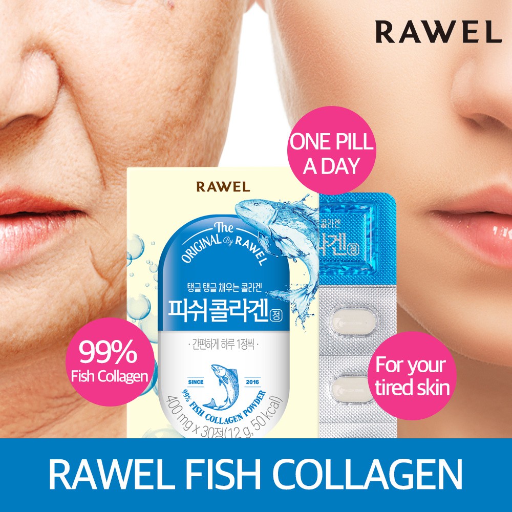 Rawel beauty & skin natural super food Fish Collagen (30s x 2 Boxes) 60s Tablet Kfood tablet & capsules