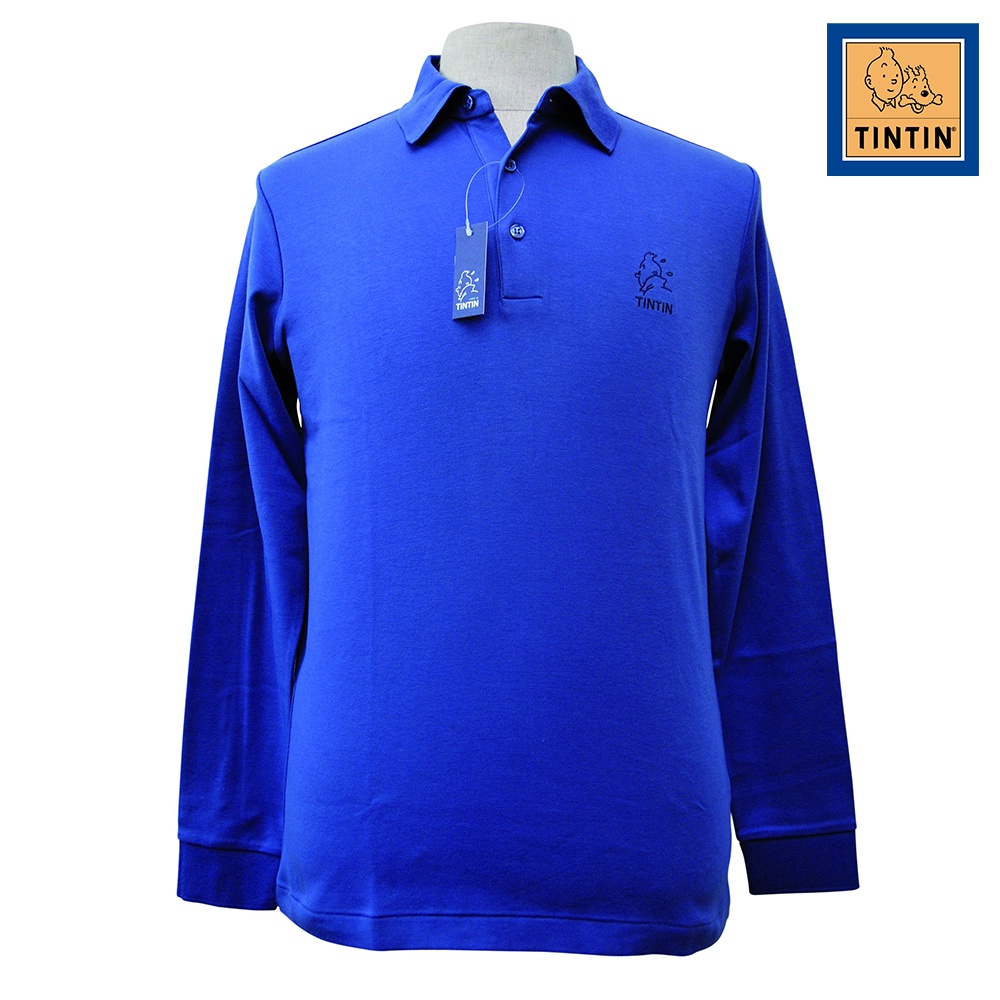 Tintin Long Sleeve Polo T-Shirt: Tintin Blue (XL) | Shopee Singapore