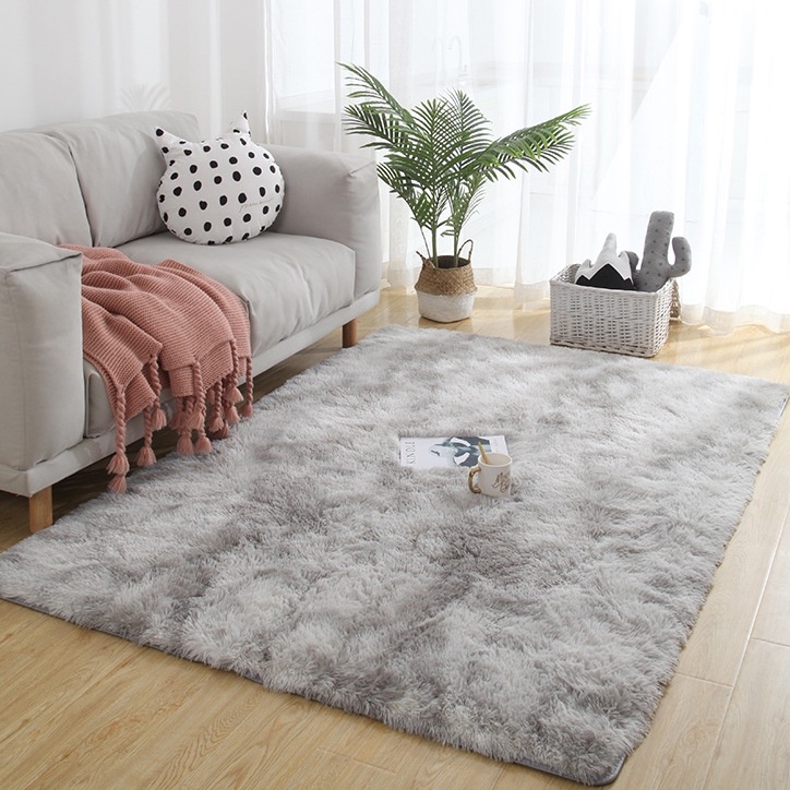 Grey/White/Pink/Green Color Living Room Fluffy Carpet Rugs Anti Slip Thick Carpet