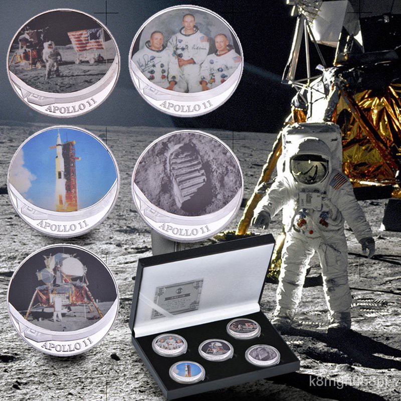 First Human Landing Moon Commemorative Challenge Coin Apollo 11 50th Anniversary Collectible Coins Souvenir Medal Mens G Shopee Singapore