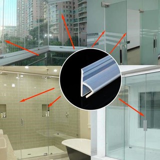 1M/2M Bath Shower Screen Door Window Seal Strip Gap Curved Flat Rubber 6mm~12mm' 