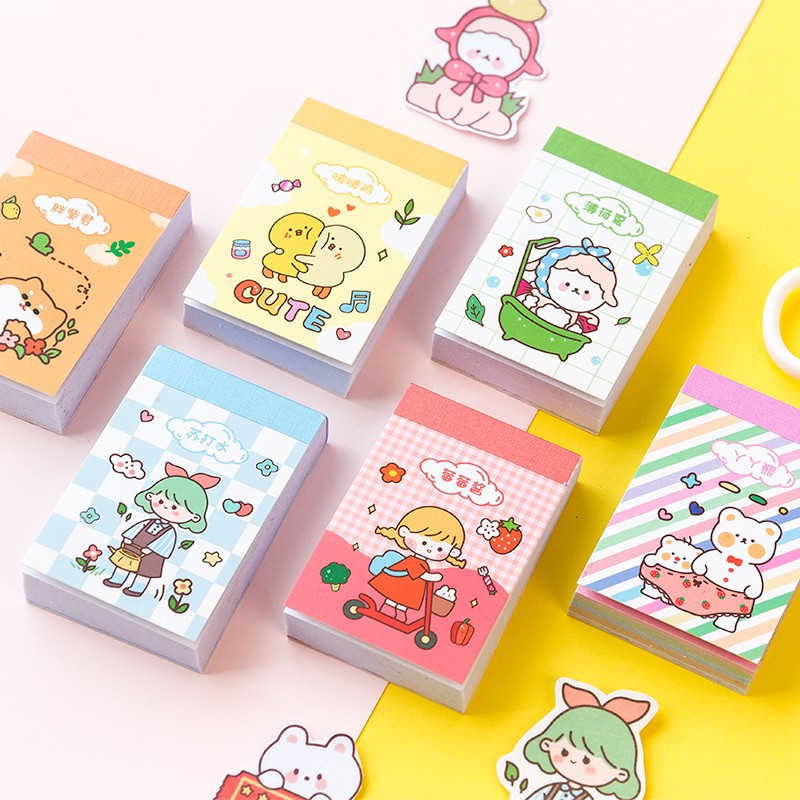journamm 50pcs cute kawaii japanese sticky pads korea stationery supplies stickers bullet journal scrapbooking label stickers shopee singapore