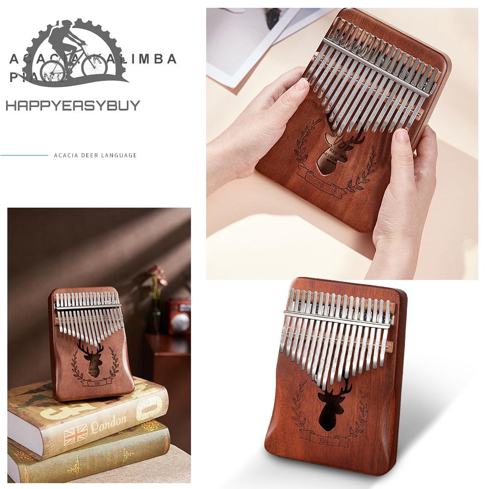 H 17 Keys Deer Design Kalimba Musical Instrument Acacia Thumb Piano For Beginner Shopee Singapore 