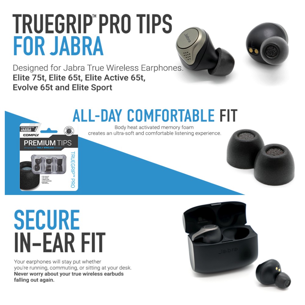 jabra elite 75t memory foam tips