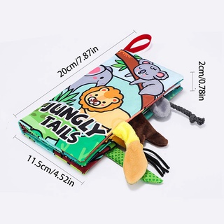 CUTEIU Cute Animals Tails Soft Rattle Cloth Book For Children Educational Toys #4