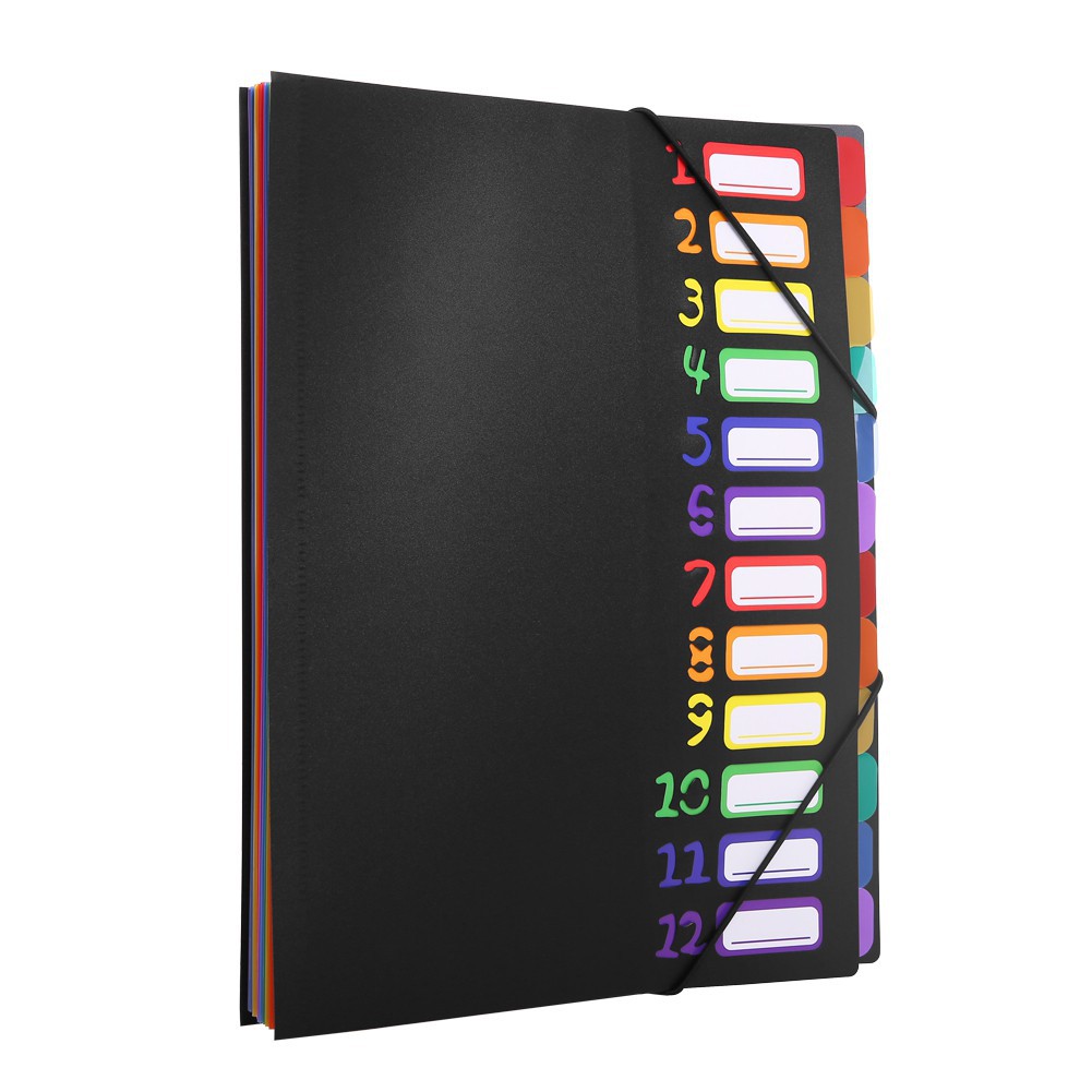 12 Pocket Expanding File Folders Plastic Expandable Folder ...