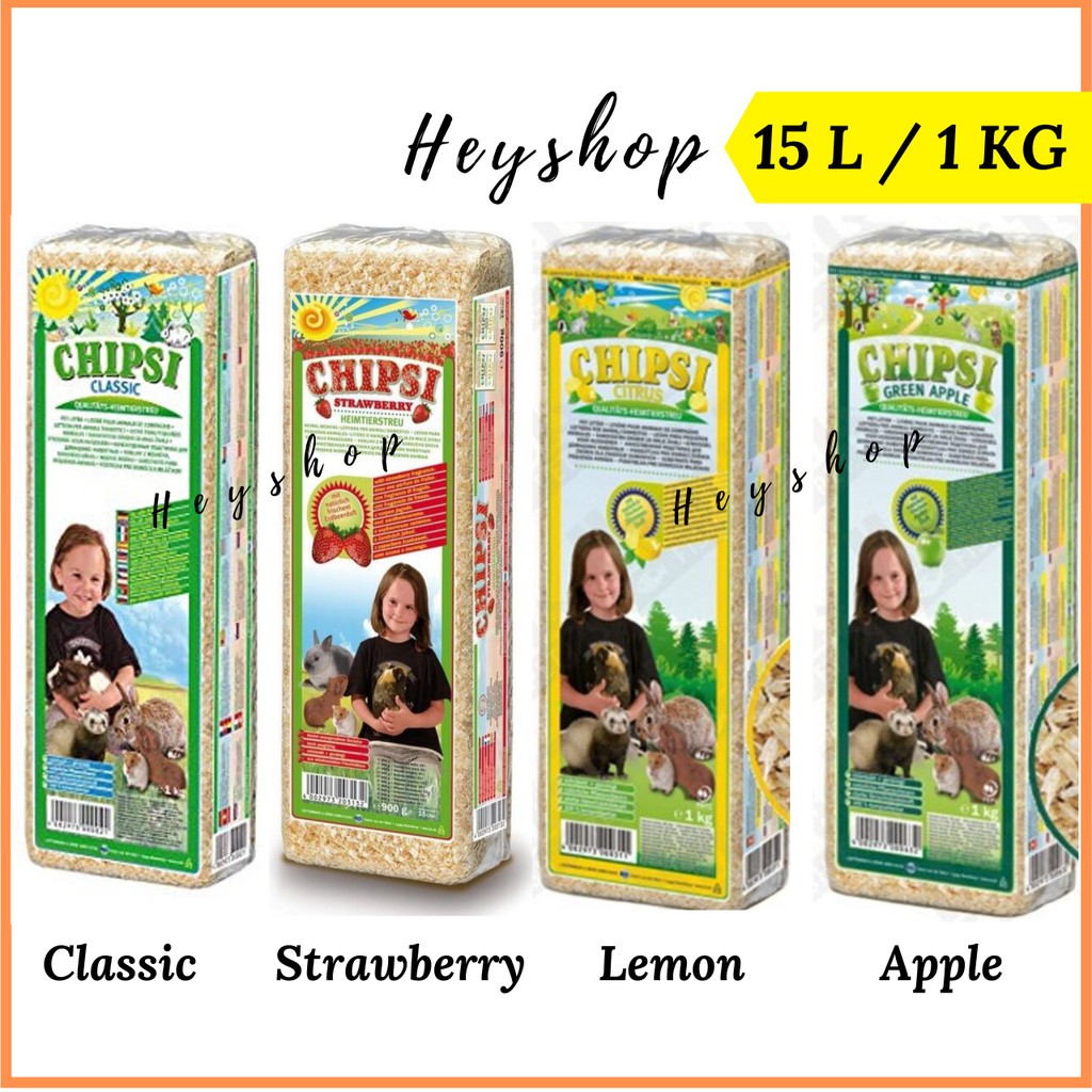 Chipsi Hamster Bedding 15L (1kg) Apple Strawberry Lemon Classic Wood