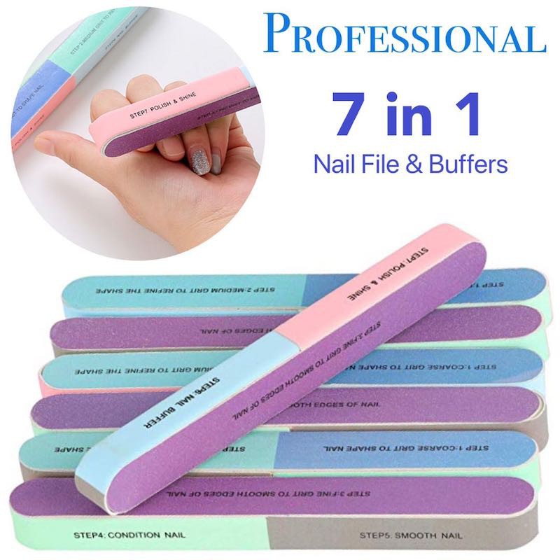 Professional 7 Way Nail File and Buffers Manicure Tools Nail Tools ...