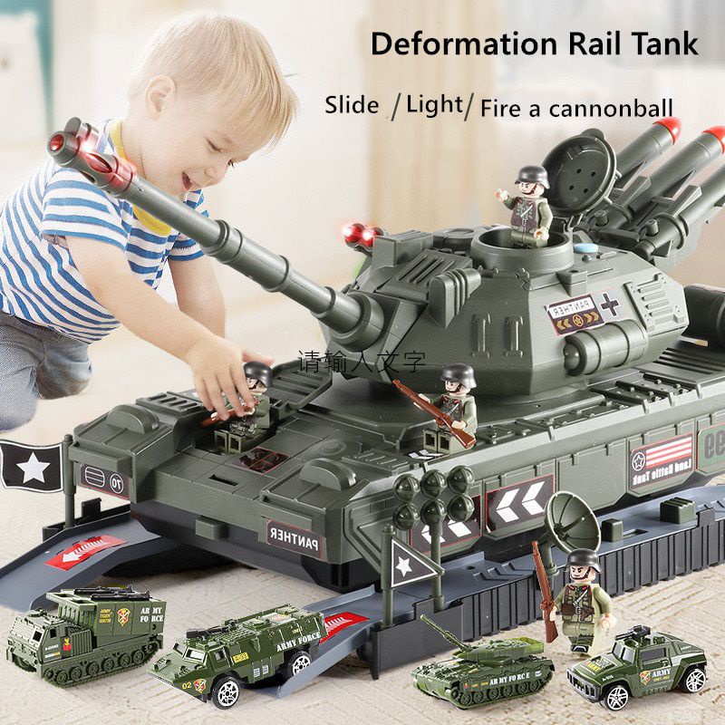 Military Vehicles Sets, Battle Tank Toy with Realistic Light and Sound