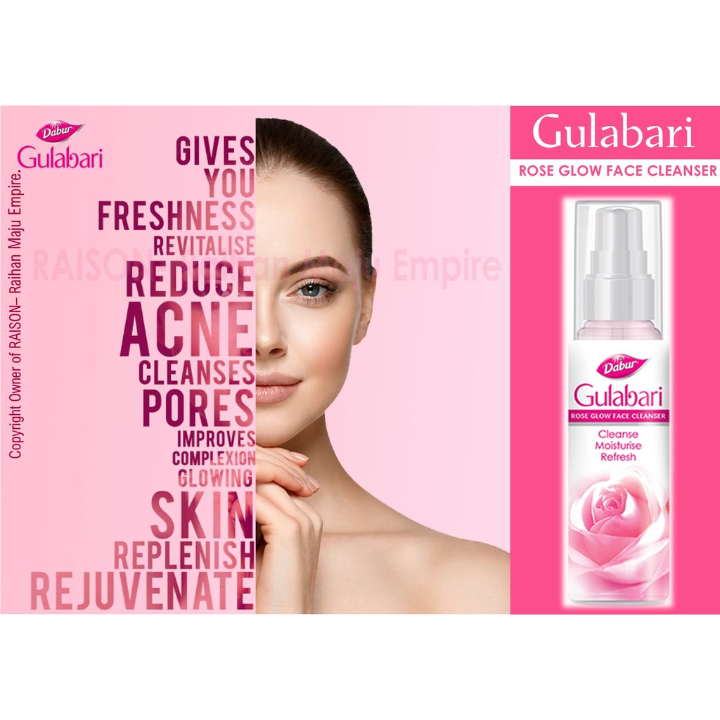 Dabur Gulabari Rose Glow Face Cleanser Spray 100ml Freshness Anywhere Anytime By Cleansing Toning Moisturising Skin Shopee Singapore