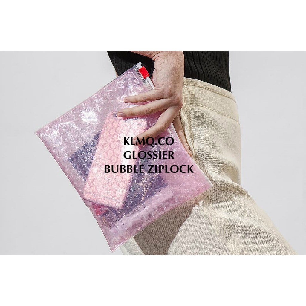 GLOSSIER BUBBLE ZIPLOCK / PINK POUCH Shopee Singapore