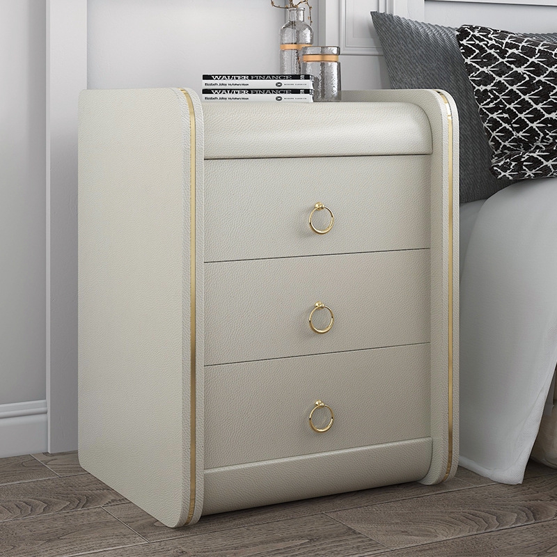 Bedroom Furniture Leather Bedside Table Simple Modern European