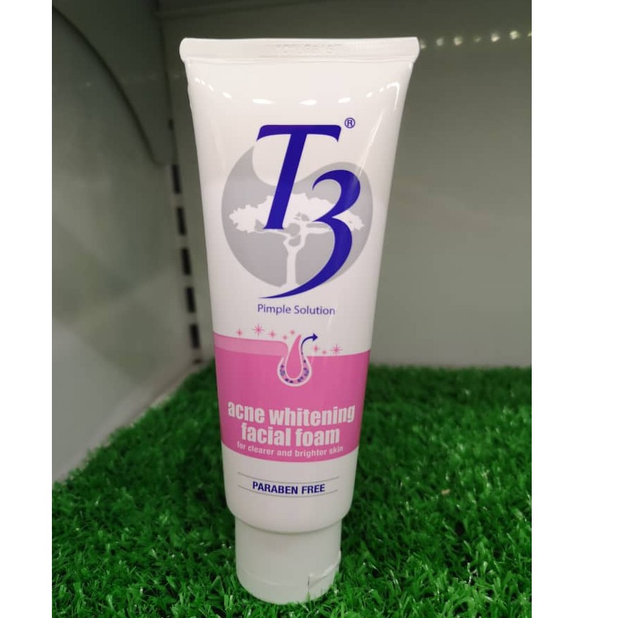 t3 acne whitening facial foam