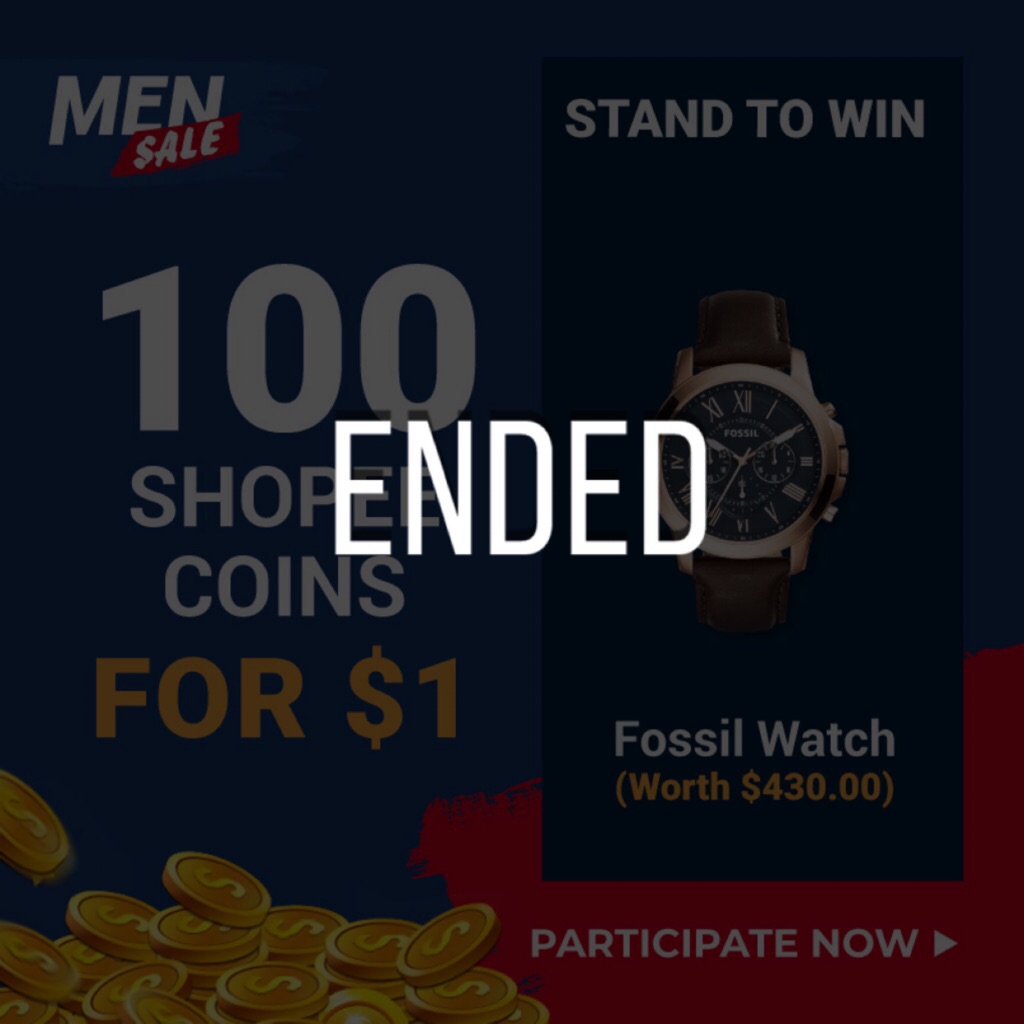 Ended 8 Apr 100 Shopee Coins For 1 Fossil Watch Shopee Singapore