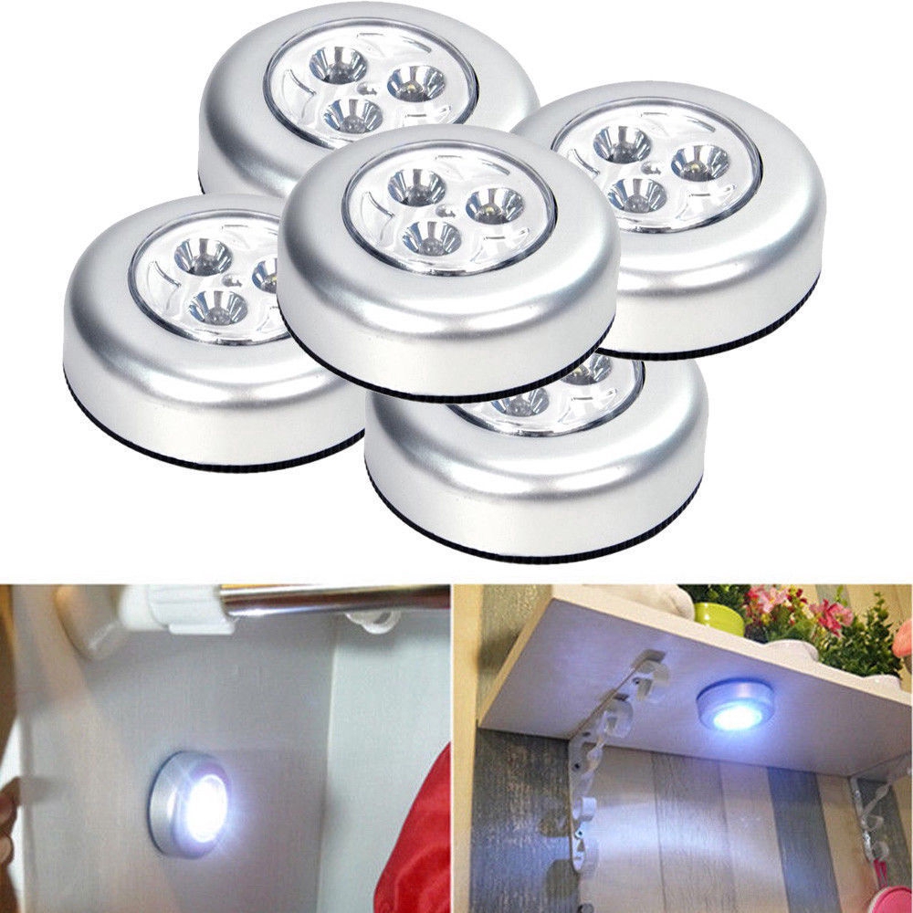 3LED Battery Powered Wall Lamp Under Cabinet Cupboard Night Light ...