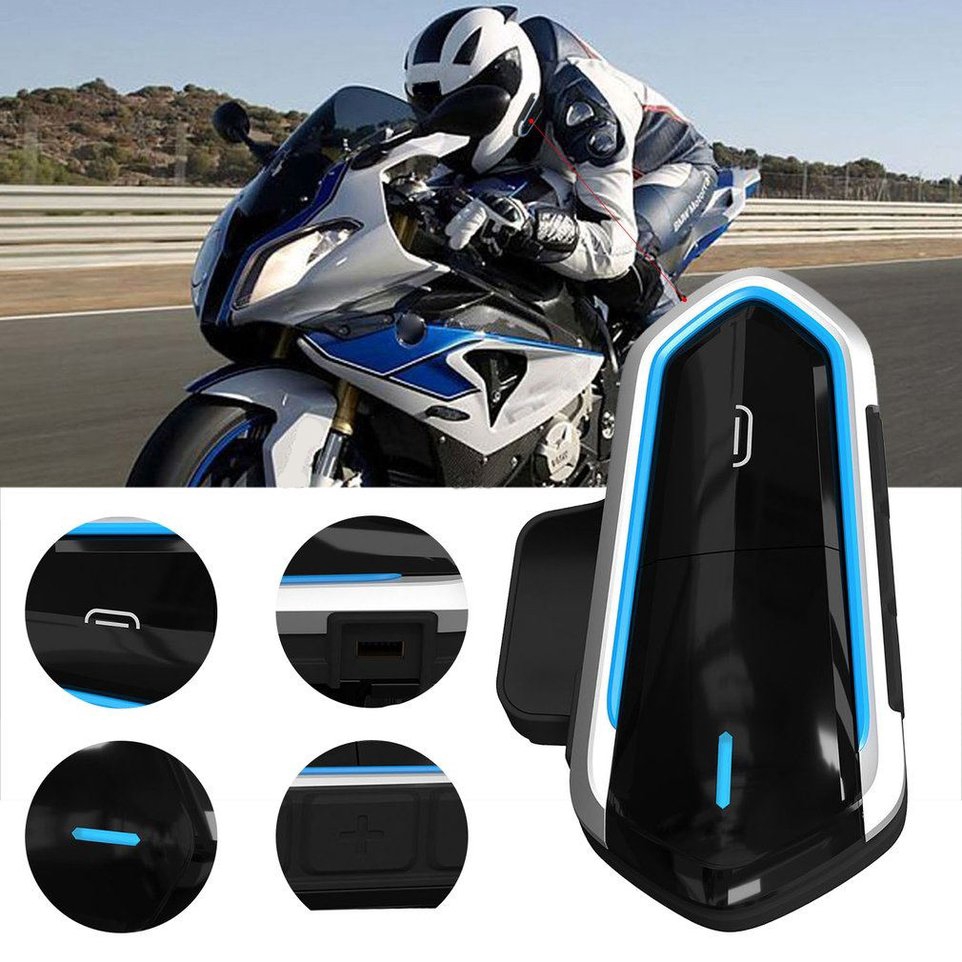 Helmet Headset Speakers Motorcycle+Mic Bluetooth Handsfree Call Control