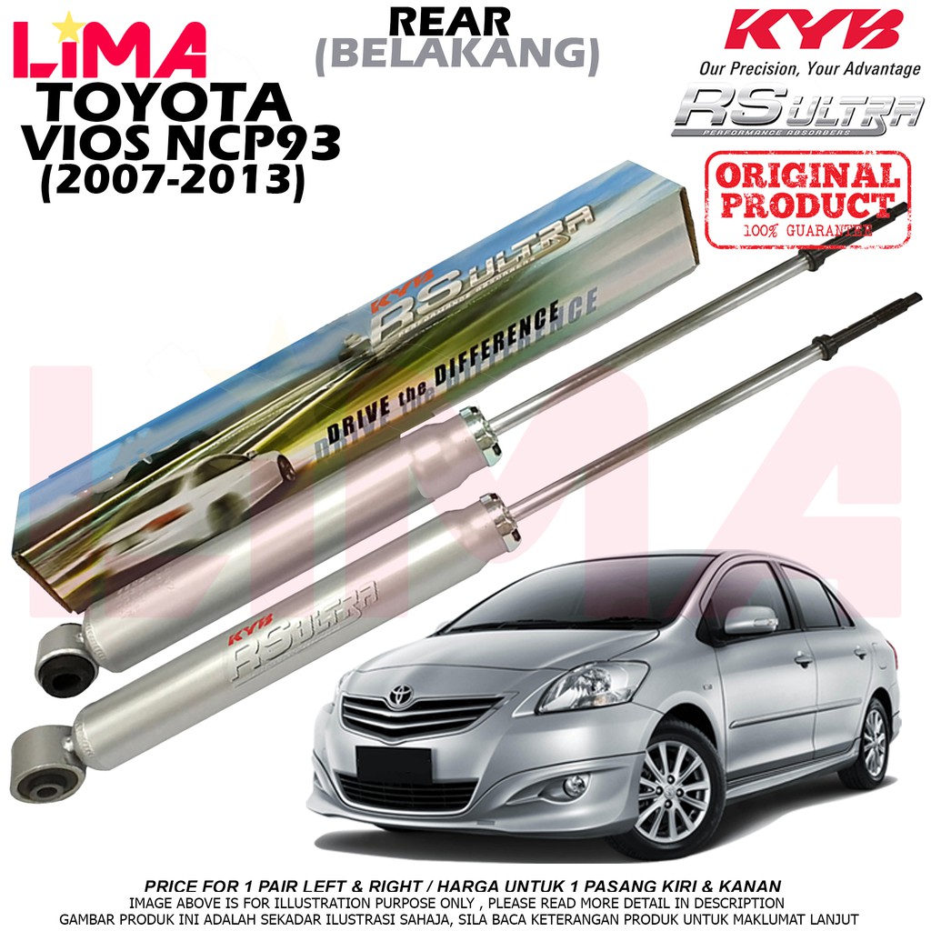 1PAIR TOYOTA VIOS NCP93 REAR SHOCK ABSORBER RS ULTRA ...