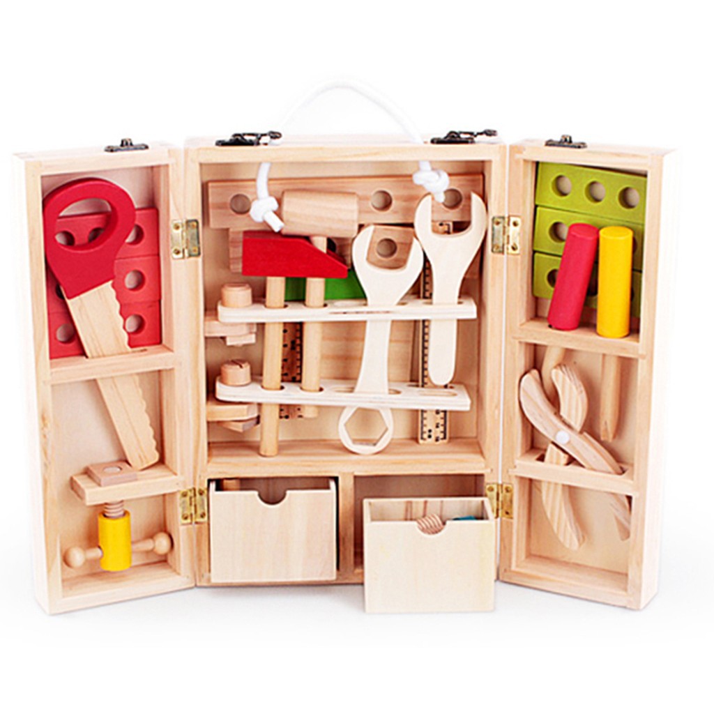 wooden tool kit for toddlers