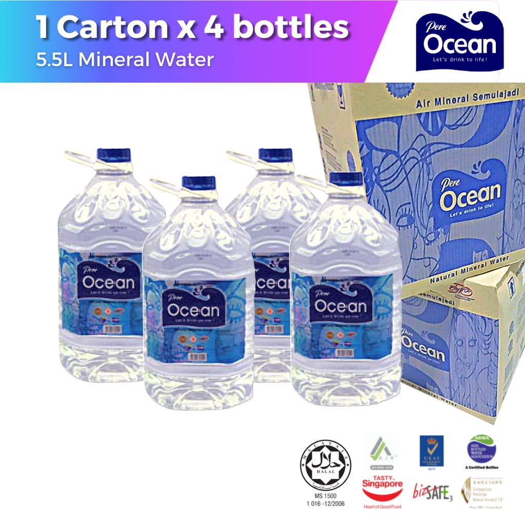 Pere Ocean Mineral Drinking Water 5.5L (4 Bottles per Box) Halal