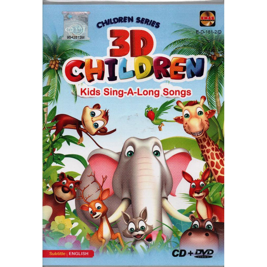 Children Songs Cd Dvd 3d Children Kids Sing A Long Songs 33songs Shopee Singapore