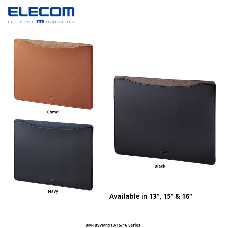 ELECOM 'Apple Macbook Leather 13/15' Inner Bag / Laptop Bag / Laptop Case/ Sleeve / 2019 13/15in (Black, Camel, Navy) | Shopee Singapore