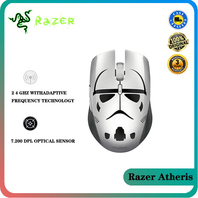 Razer Atheris Stormtrooper Ed Ergonomic Gaming Mouse With 350 Hours Of Battery Life 70 Dpi Optical Sensor 2 4 Ghz Adaptive Frequency Technology Shopee Singapore