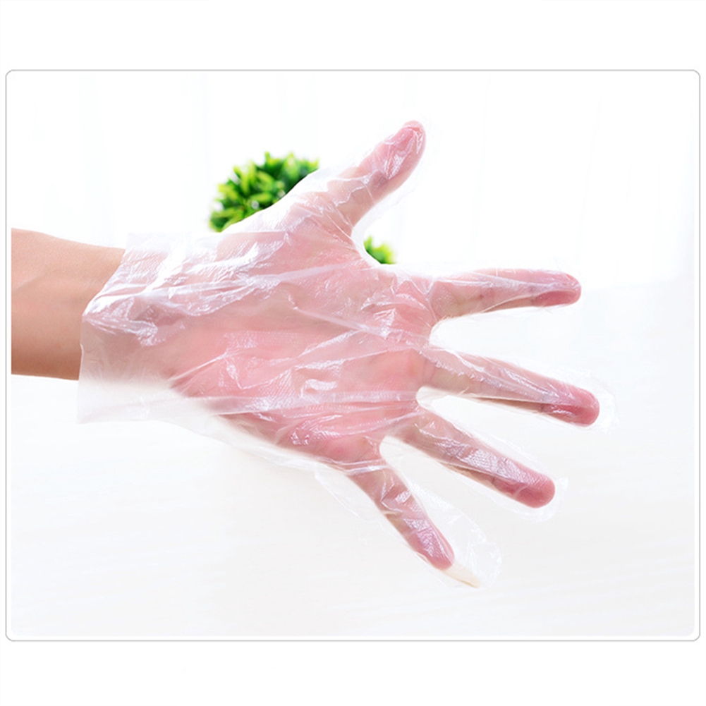 clear plastic disposable gloves