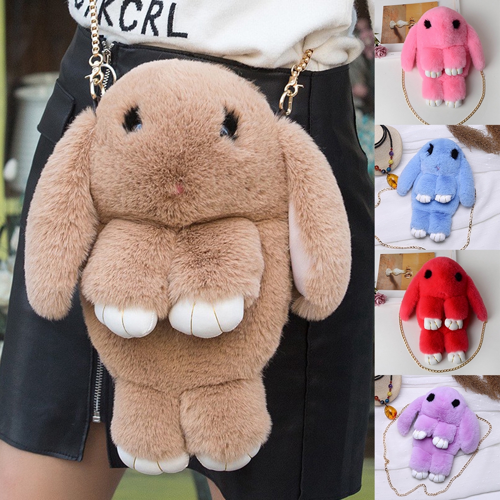 rabbit fluffy crossbody bag