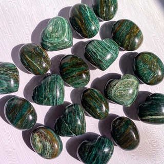 [Glace Crystals] Green Aventurine Sparkly Crystal Hearts and Palm Stone for Luck