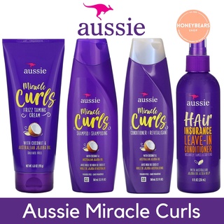 Aussie Miracle Curls for Curly Hair - Shampoo, Conditioner, Curl Cream, Leave-in Conditioner