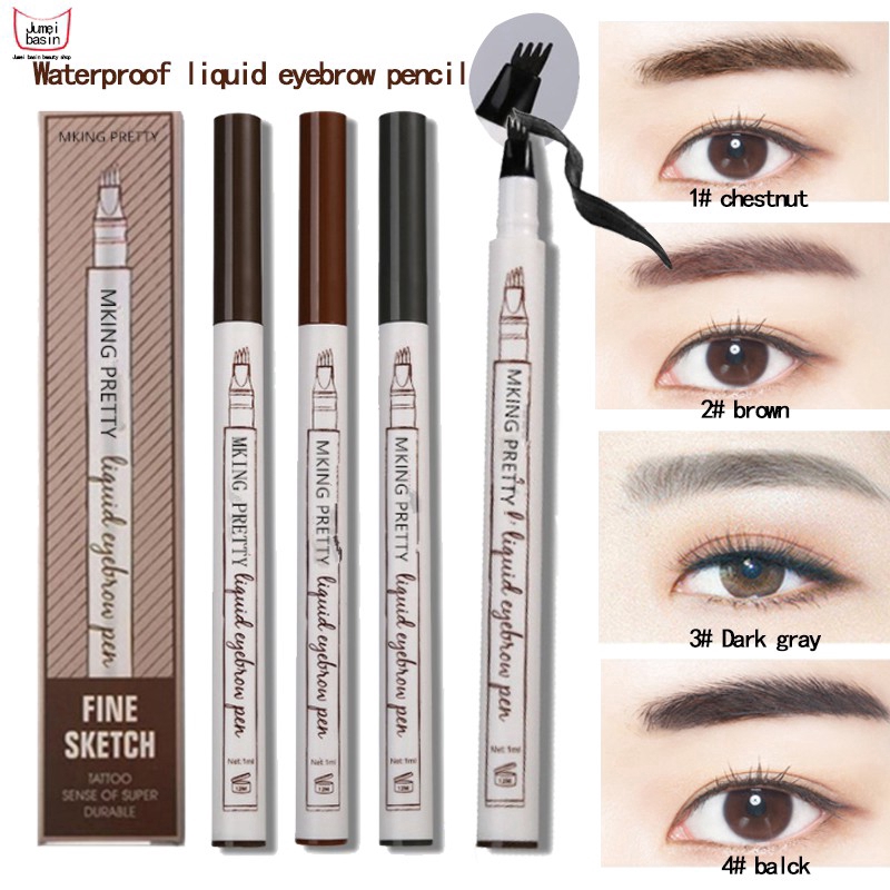 Four Headed Eyebrow Pencil Very Finely Carved Eyebrow Pencil Four