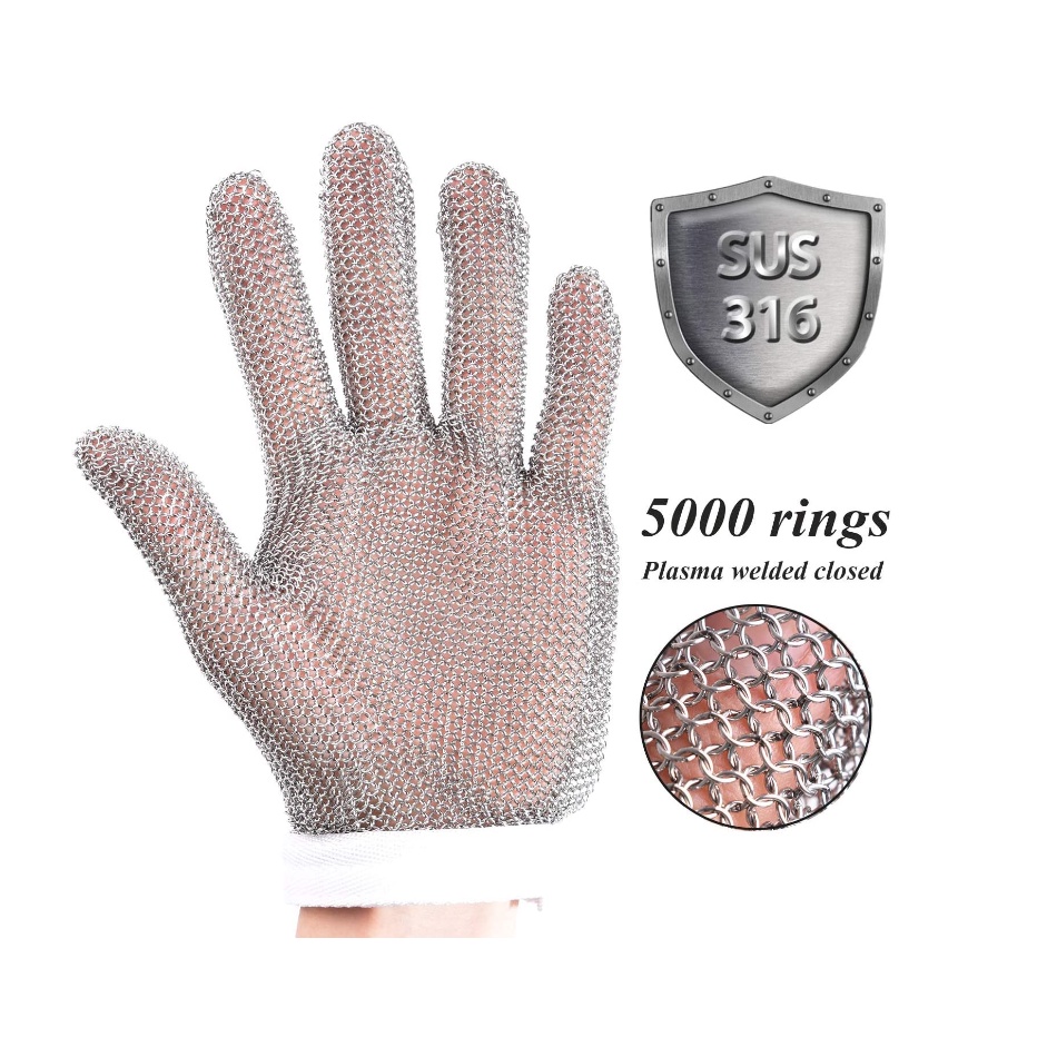 Home Essential Cut Resistant Metal Chainmail Glove for Hand Safety