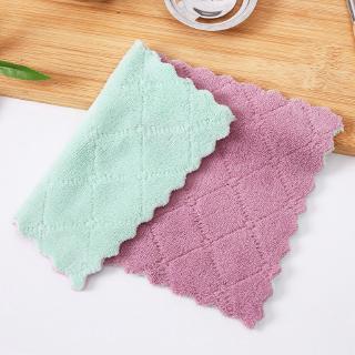 WEIWEITOE-ES Home Cleaning Cloths Absorbent Thicker Double-Layer Microfiber Wipe Table Kitchen Cleaning Towel Dish Washing Cloth