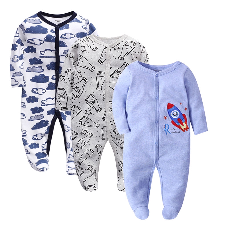 Baby Clothing Girls Newborn Romper Footed Sleepsuit Cotton Baby Pajamas ...