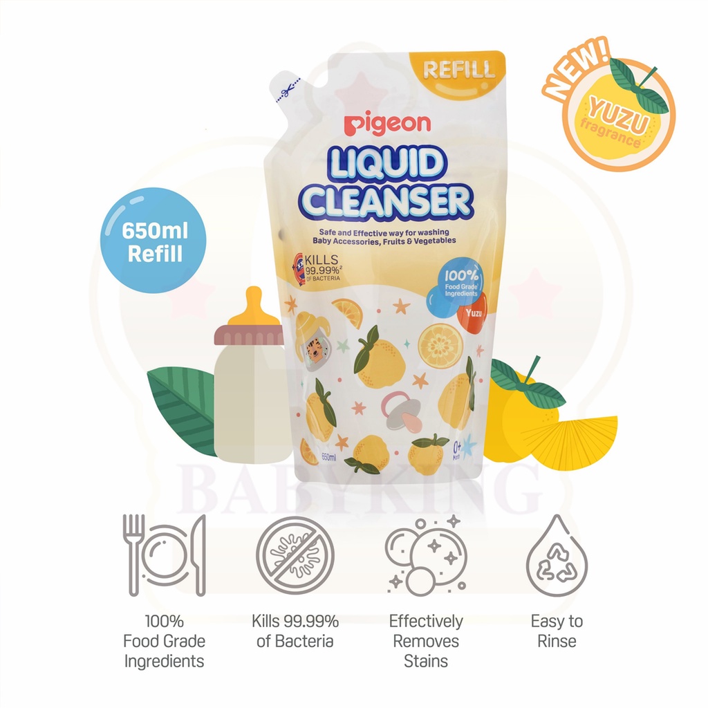 Pigeon Liquid Cleanser Bottle Wash Refill Pencuci Botol YUZU (700ml Pump / 650ml Refill)