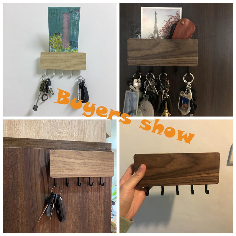 Wooden Home Clothes Hook Rack Wall Mount Key Storage Hanger Holder Decor  New Wall-hung Type Wooden Decorative Wall Shelf Sundries Storage Box Hanger  Organizer Key Rack Wood Wall Shelf  Shopee Singapore