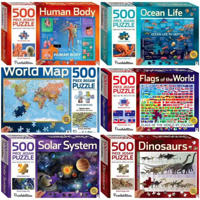 500 Piece Jigsaw Puzzle Flags Ocean Life Dinosaurs Solar System World Map Body Shopee Singapore