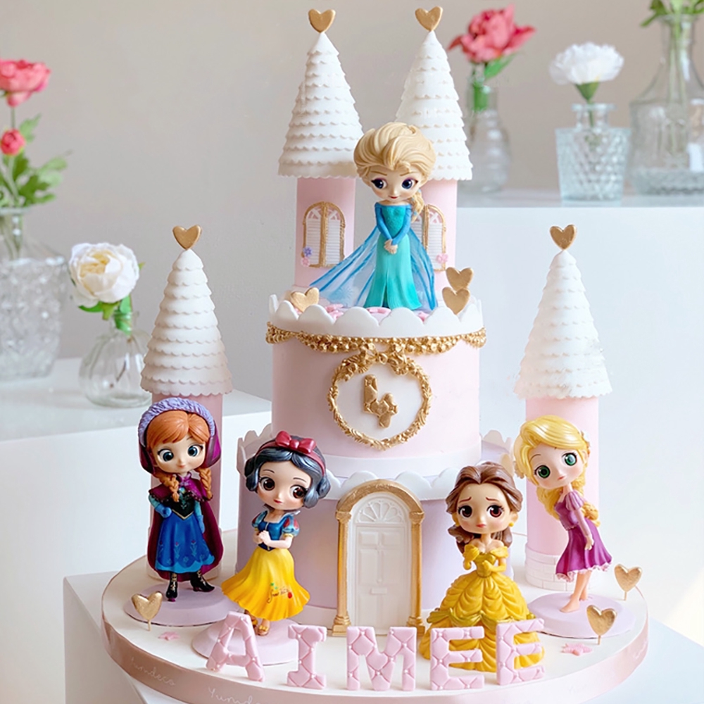 Q Posket Disney Kid Toys Princess Cute doll Cartoon Anime Figurines Cake  Topper | Shopee Singapore