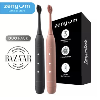 Image of Zenyum Sonic Set of 2 Electric Toothbrushes - Rechargeable w/ 3 Modes, 21-Day Battery, 2 Min Timer and Wireless Charging