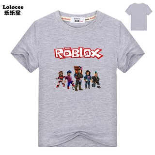 Kids Summer Tee Boy S Girl S Roblox Character Head Video Game Graphic Shirt Short Sleeve Tops Shopee Singapore - blue and white striped graphic tee roblox