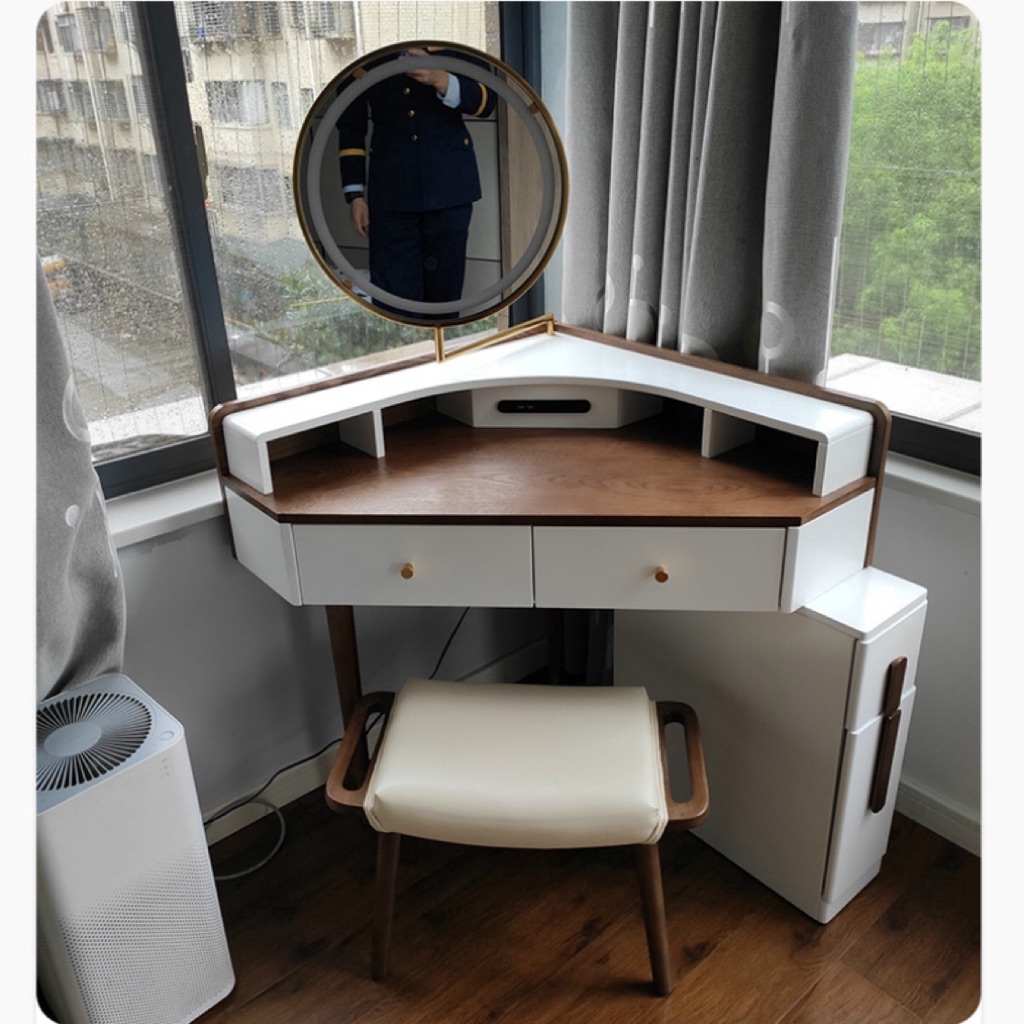 Free Delivery Nordic Triangle Dressing Table With Led Mirror Dresser Corner Table Bedroom Furniture Makeup Table With Stool Makeup Chair Cabinet With Drawer Office Study Desk Shopee Singapore
